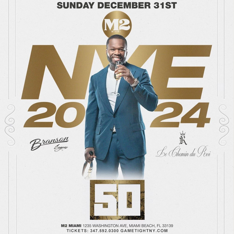 50 Cent live at m2 Miami New Year's Eve Party 2024