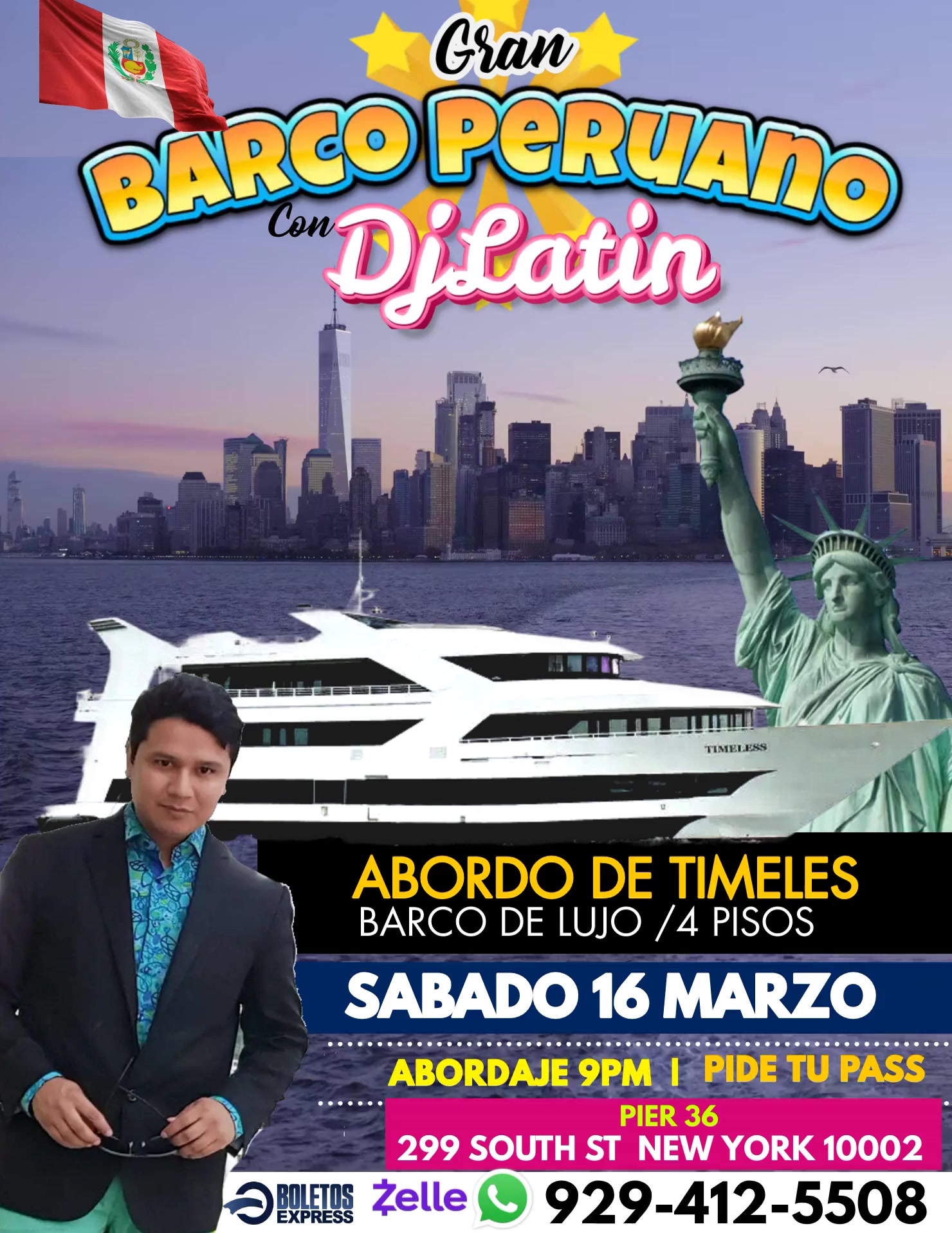 GRAN BARCO PERUANO CON DJLATIN EN NEW YORK