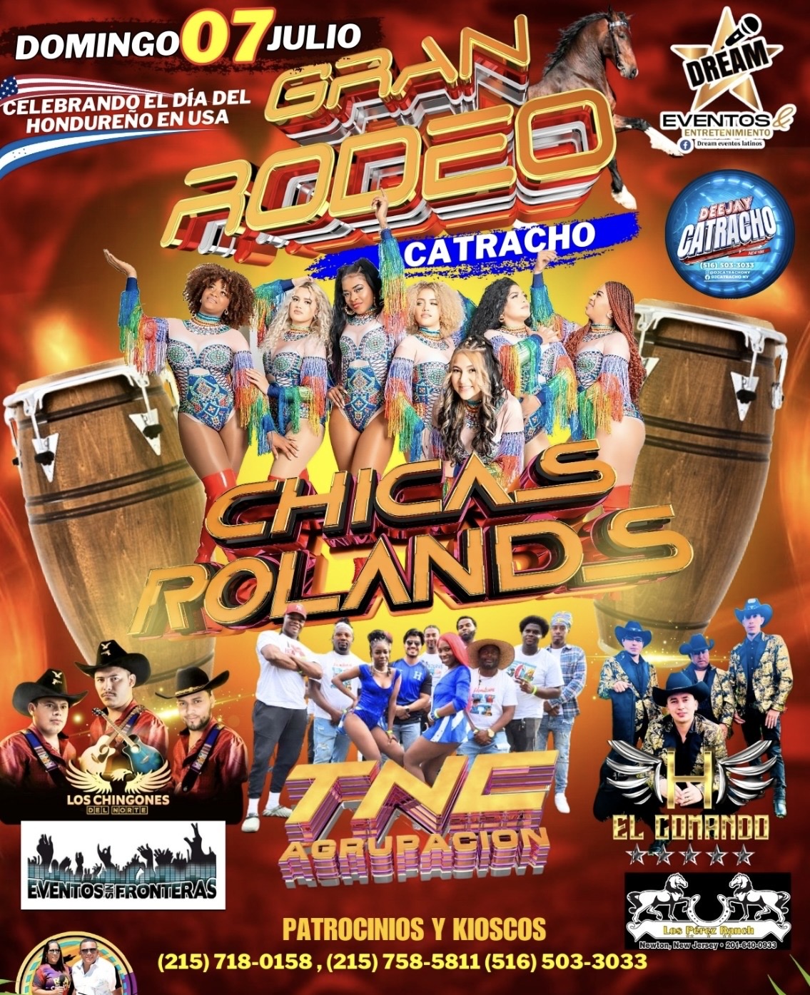 Rodeo Catracho / Rodeo /  Chicas Roland’s y más grupos / Philadelphia/ Día del Hondureño Usa