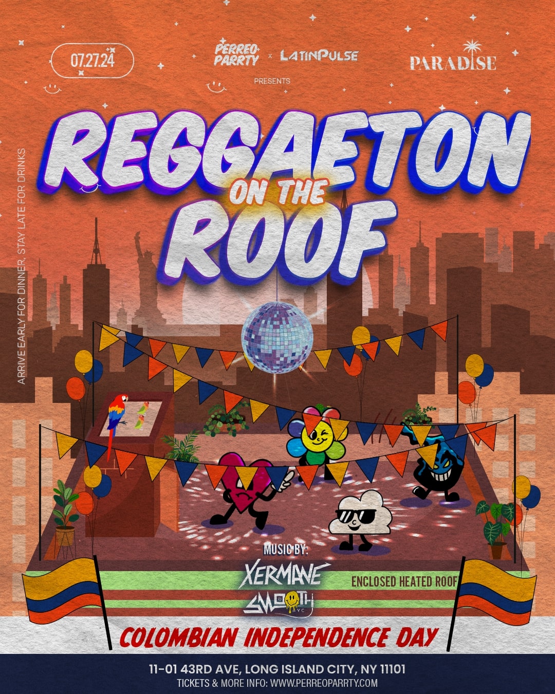 Reggaeton on the ROOF - Colombian Independence - Latin & Reggaeton Event