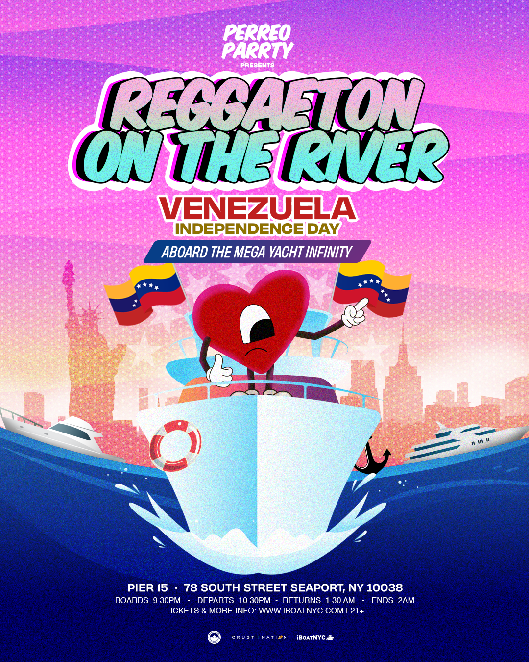 Reggaeton on the River VENEZUELA INDEPENDENCE DAY Yacht Cruise Party