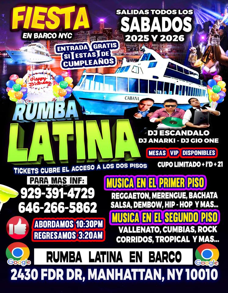 Buy tickets for Fiesta En Barco - Manhattan New York - Cupo Limitado Fiesta En Barco - Manhattan New York - Cupo Limitado