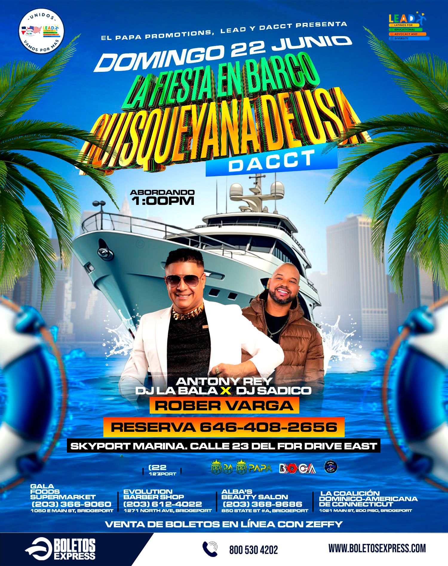 LA FIESTA EN BARCO QUISQUEYANA DE USA