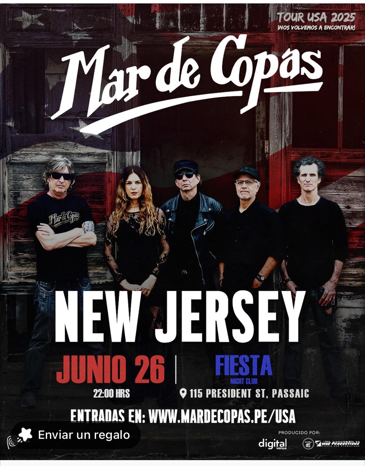 MAR DE COPAS EN NEW JERSEY- TOUR 2025 Tickets - BoletosExpress