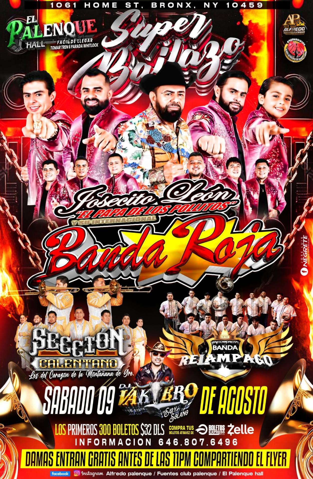 Buy tickets for BANDA ROJA, SECCION CALENTANO & BANDA RELAMPAGO BANDA ROJA, SECCION CALENTANO & BANDA RELAMPAGO