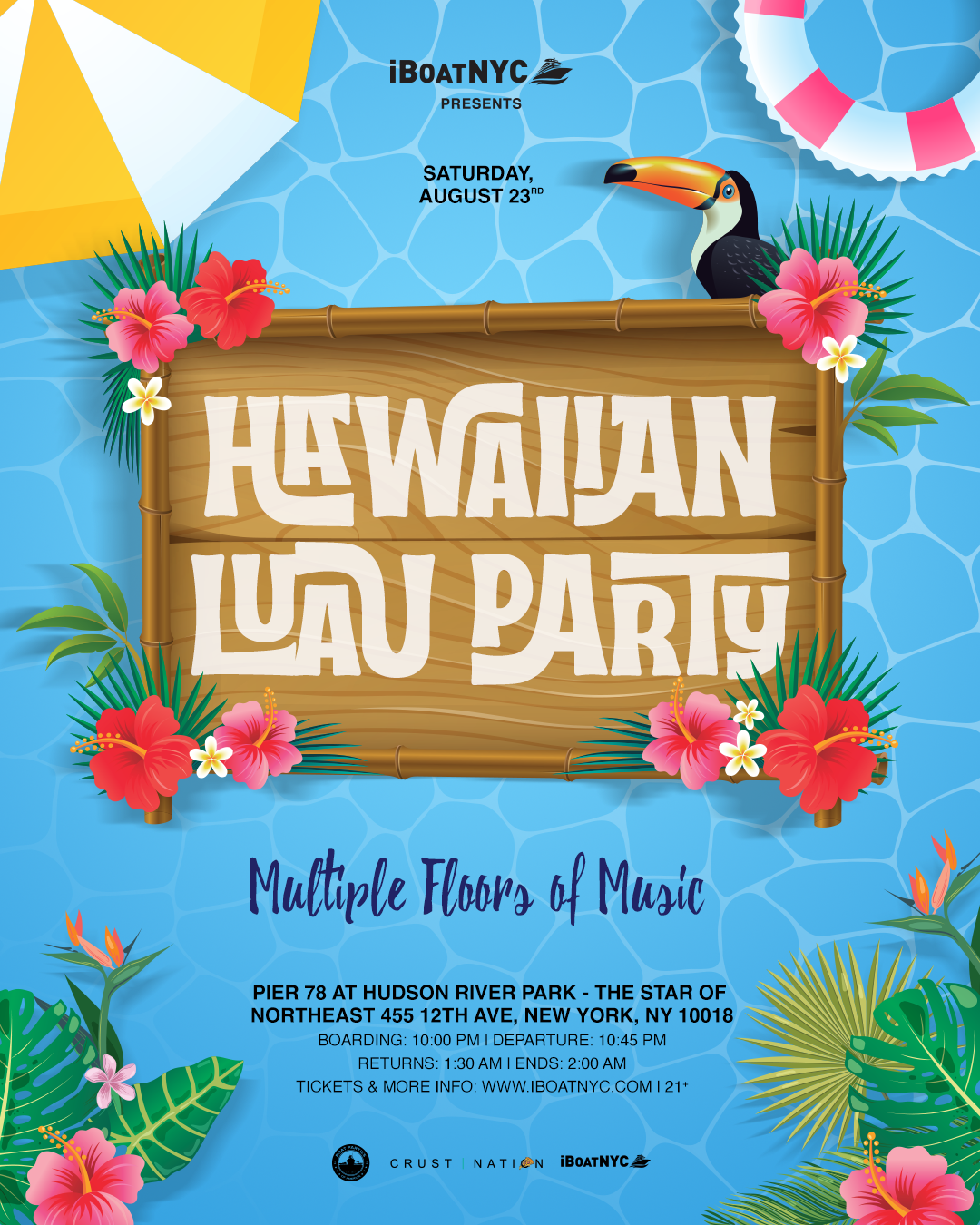 Buy tickets for HAWAIIAN LUAU Boat Party Yacht Cruise NYC HAWAIIAN LUAU Boat Party Yacht Cruise NYC