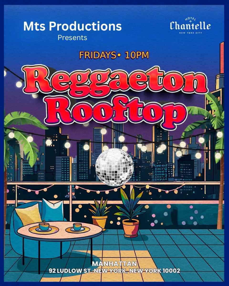 Reggaeton Rooftop NYC Party – Friday, August 15 at Hotel Chantelle