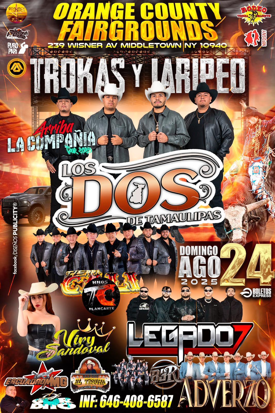Buy tickets for LOS DOS DE TAMAULIPAS | TIERRA CALI | VIRY SANDOVAL | LEGADO 7 & ADVERZO LOS DOS DE TAMAULIPAS | TIERRA CALI | VIRY SANDOVAL | LEGADO 7 & ADVERZO