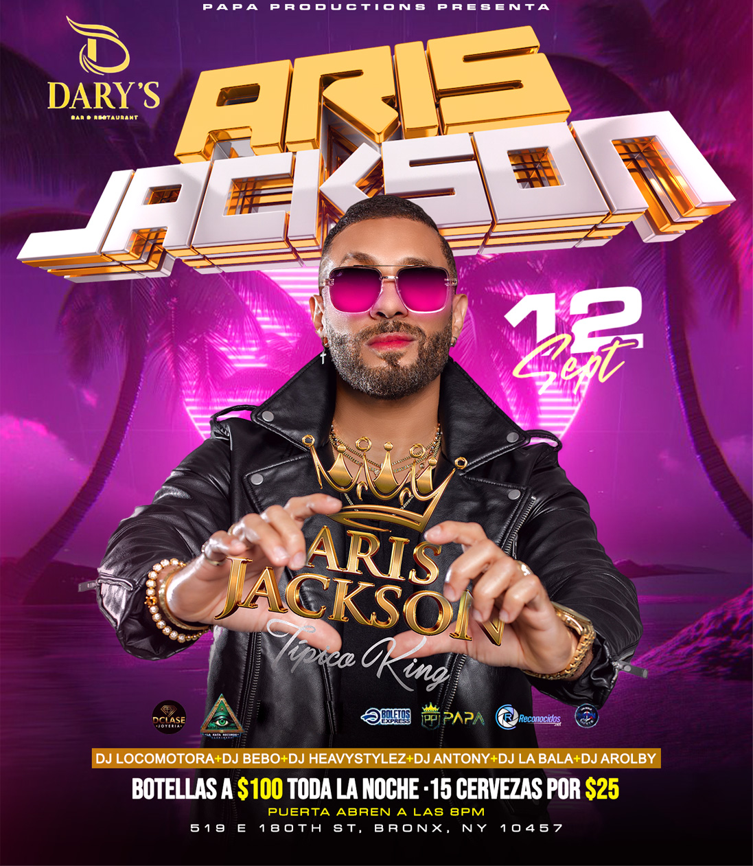 Buy tickets for ARIS JACKSON TIPICO KING ARIS JACKSON TIPICO KING