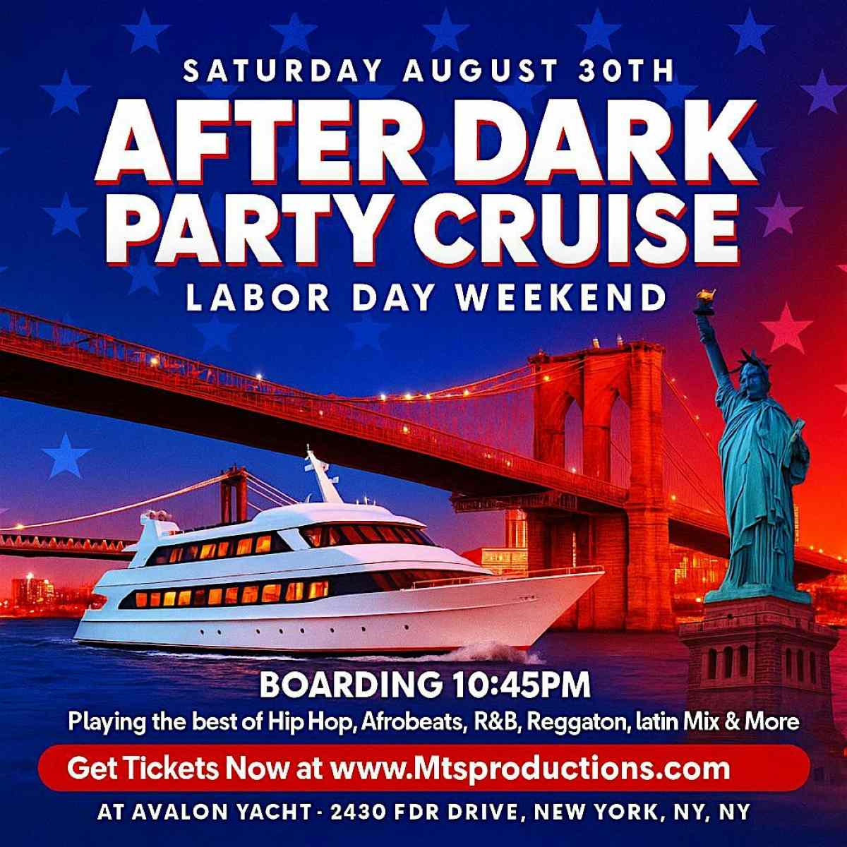 After Dark Party Cruise NYC – Labor Day Weekend on the Avalon Yacht