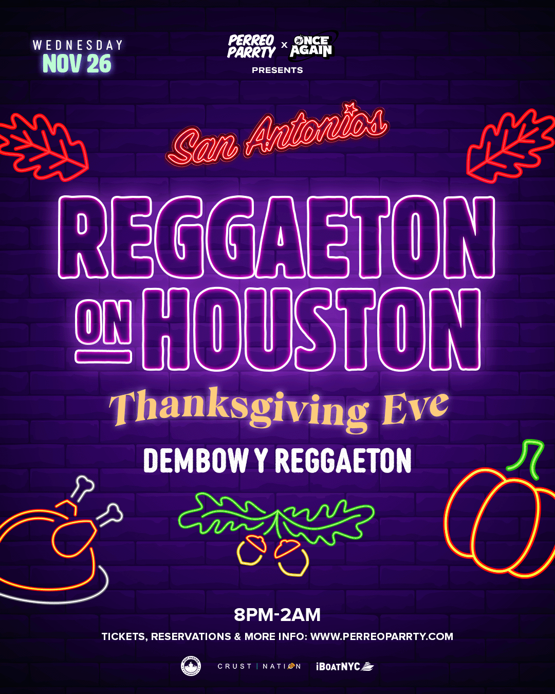 Buy tickets for Reggaeton on Houston - Thanksgiving Eve Party @ Lower East Side NYC Reggaeton on Houston - Thanksgiving Eve Party @ Lower East Side NYC