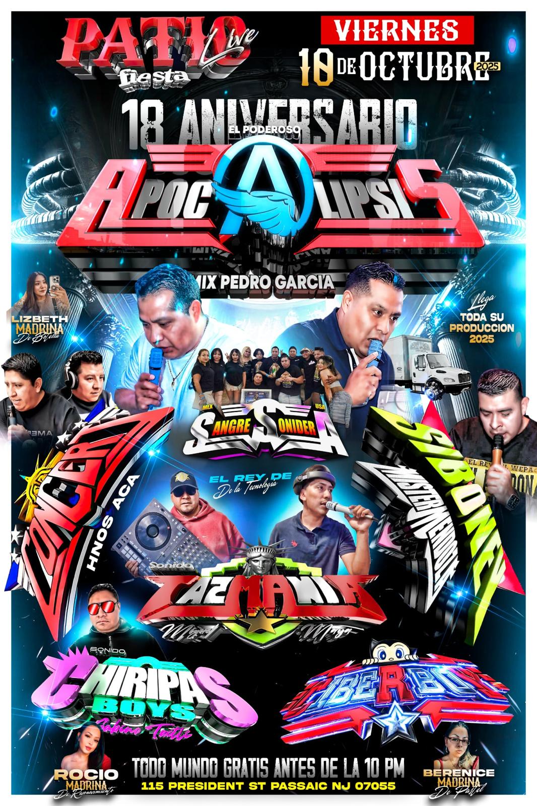 Buy tickets for SONIDO APOCALIPSIS, CONCERT, SIBONEY, TAZMANIA, CHIRIPAS BOY, CIBERBOY, SANGRE SONIDERA SONIDO APOCALIPSIS, CONCERT, SIBONEY, TAZMANIA, CHIRIPAS BOY, CIBERBOY, SANGRE SONIDERA