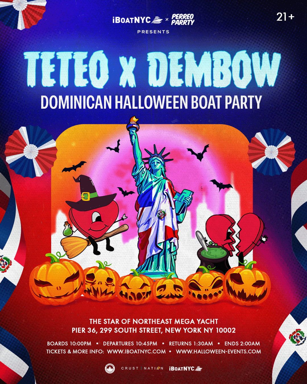 Buy tickets for Halloween Teteo x Dembow - Dominican Boat Party Yacht Cruise Halloween Teteo x Dembow - Dominican Boat Party Yacht Cruise