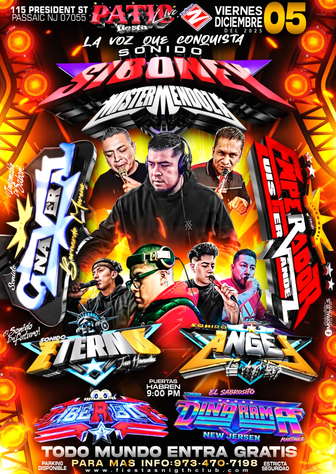 SONIDO SIBONEY, MISTER MENDOZA, CAÑAVERAL, EMPERADOR, ETERNO, ANGEL CIBERBOY, DINARAMA