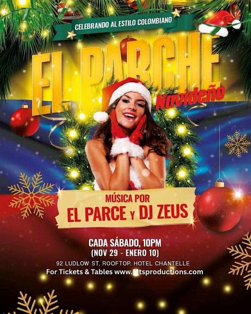 El Parche Navideño NYC en Hotel Chantelle – Saturday, Dec 27th