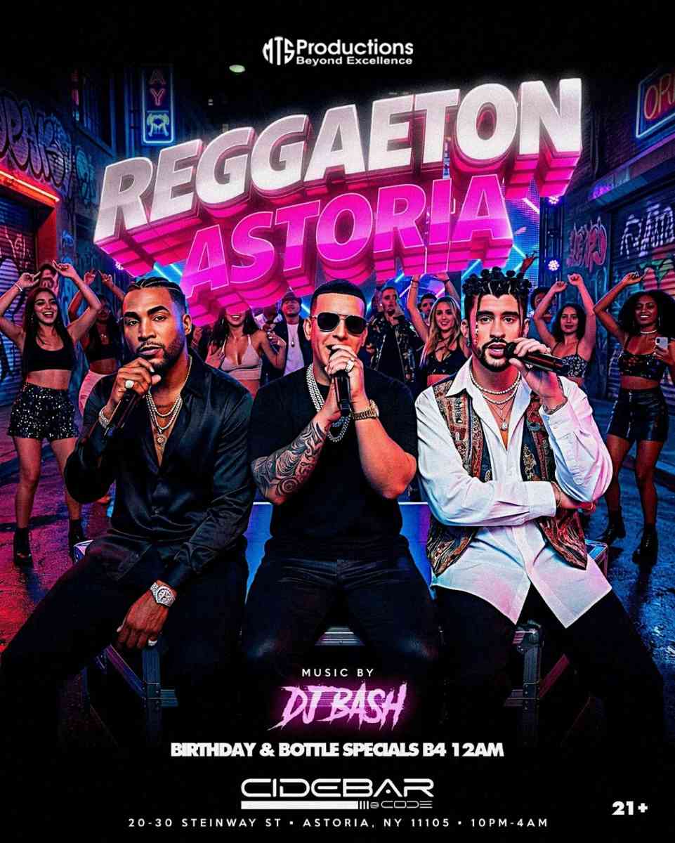 Buy tickets for Reggaeton Astoria | Fridays at CideBar – NYC Dance Party Reggaeton Astoria | Fridays at CideBar – NYC Dance Party