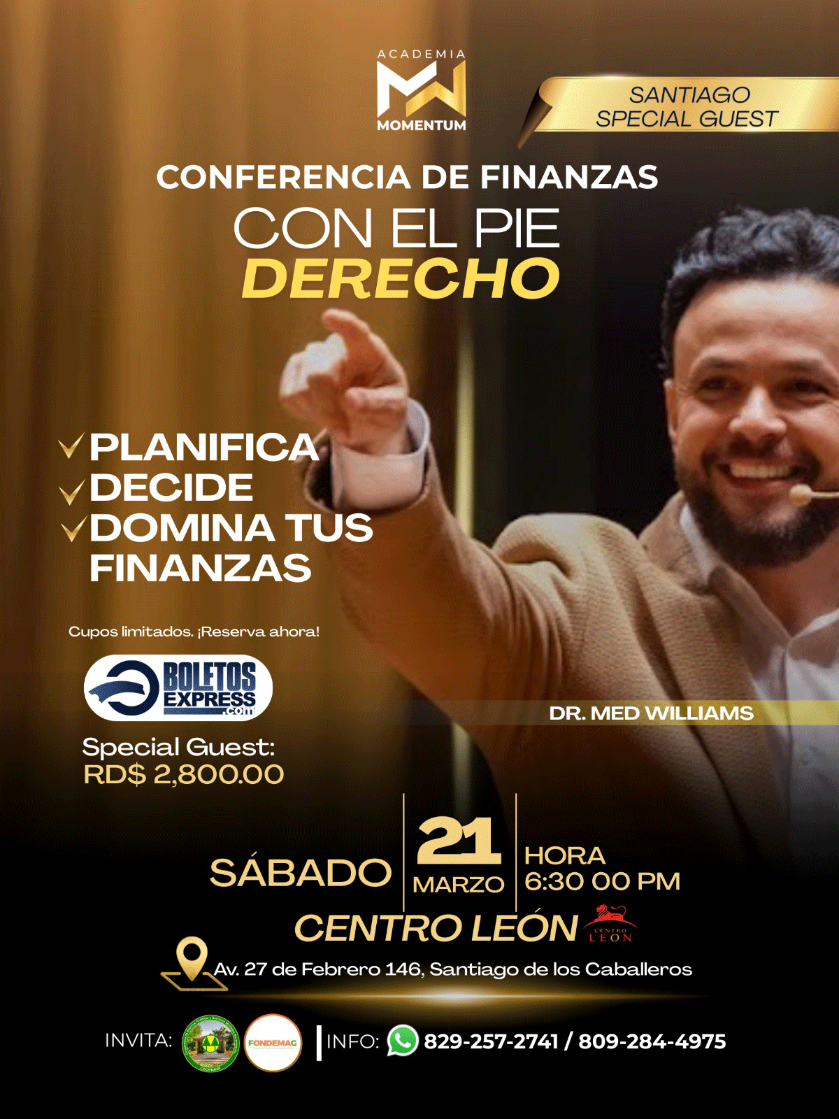 Buy tickets for SANTIAGO <br> CONFERENCIA DE FINANZAS CON EL PIE DERECHO SANTIAGO <br> CONFERENCIA DE FINANZAS CON EL PIE DERECHO