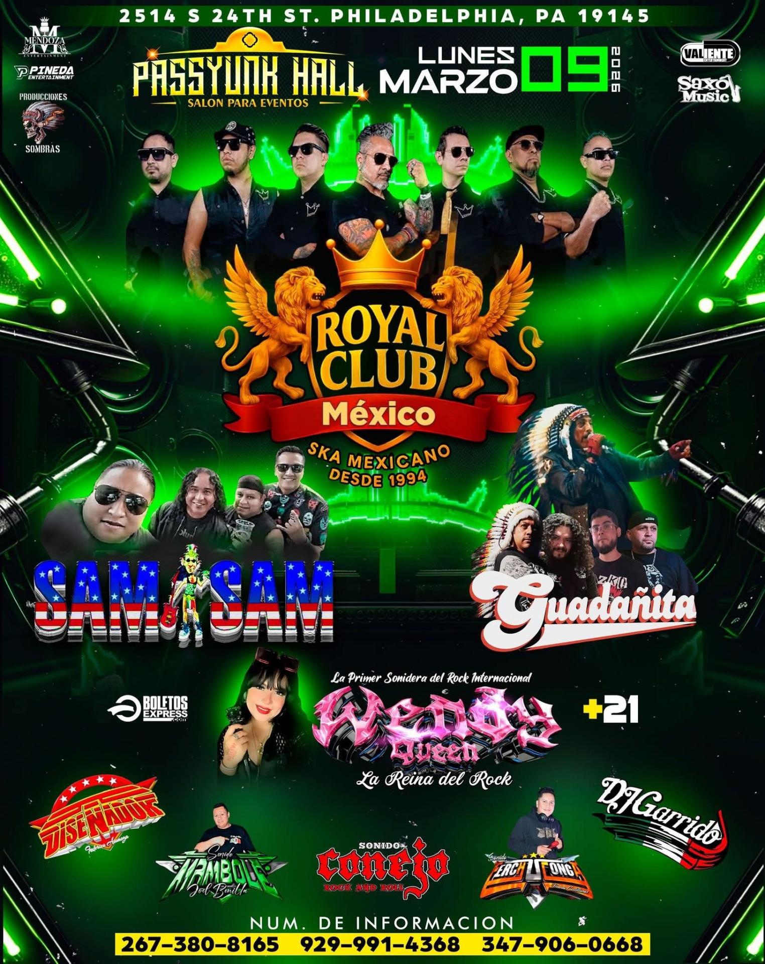 Buy tickets for ROYAL CLUB MEXICO | SAM SAM | GUADAÑITA | WENDY QUEEN ROYAL CLUB MEXICO | SAM SAM | GUADAÑITA | WENDY QUEEN