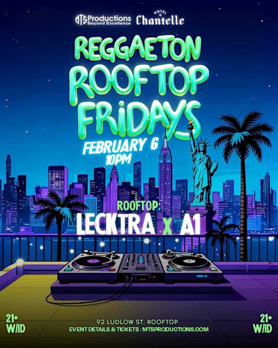 Buy tickets for Reggaeton Rooftop Fridays at Hotel Chantelle | Friday, Feb 6th Reggaeton Rooftop Fridays at Hotel Chantelle | Friday, Feb 6th