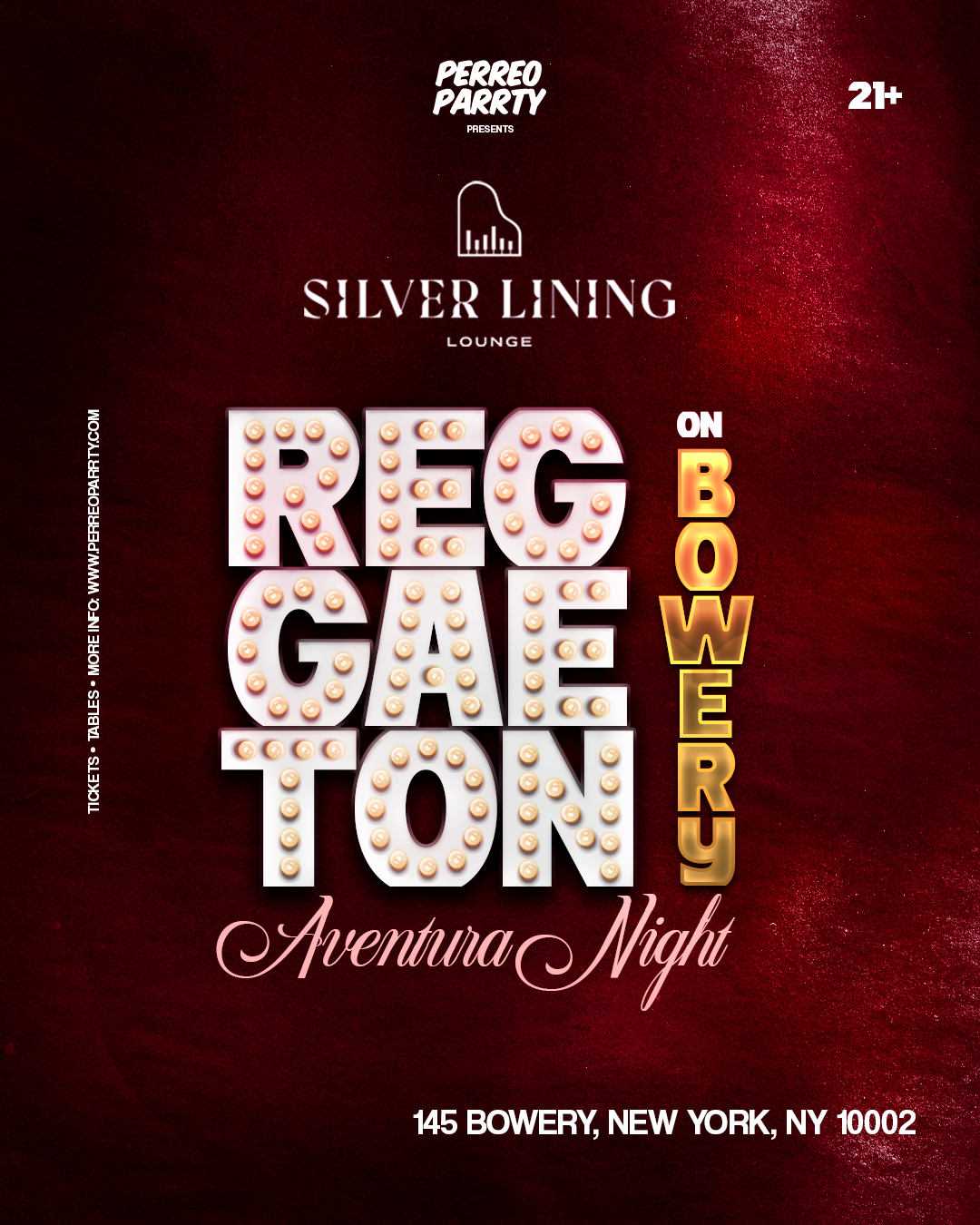 Buy tickets for REGGAETON on Bowery - AVENTURA NIGHT Party NYC REGGAETON on Bowery - AVENTURA NIGHT Party NYC