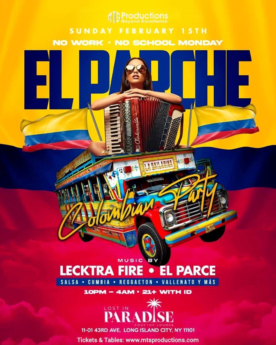 Buy tickets for EL PARCHE Rooftop Party NYC | Colombian Night at Lost in Paradise EL PARCHE Rooftop Party NYC | Colombian Night at Lost in Paradise