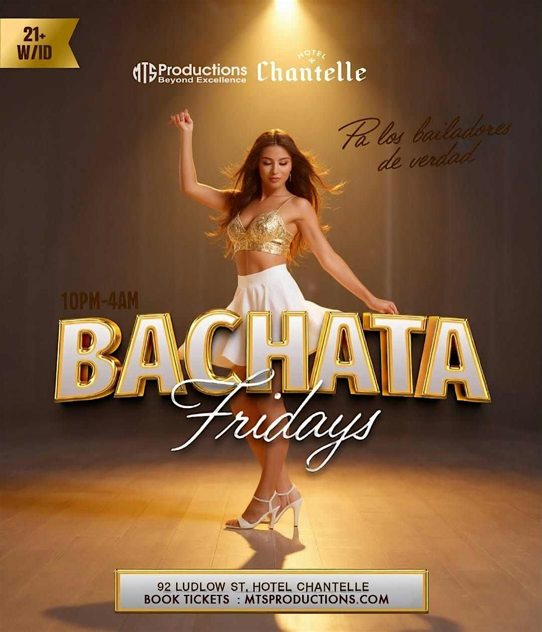 Friday Bachata Night at Hotel Chantelle | Traditional Bachata NYC | Feb 13