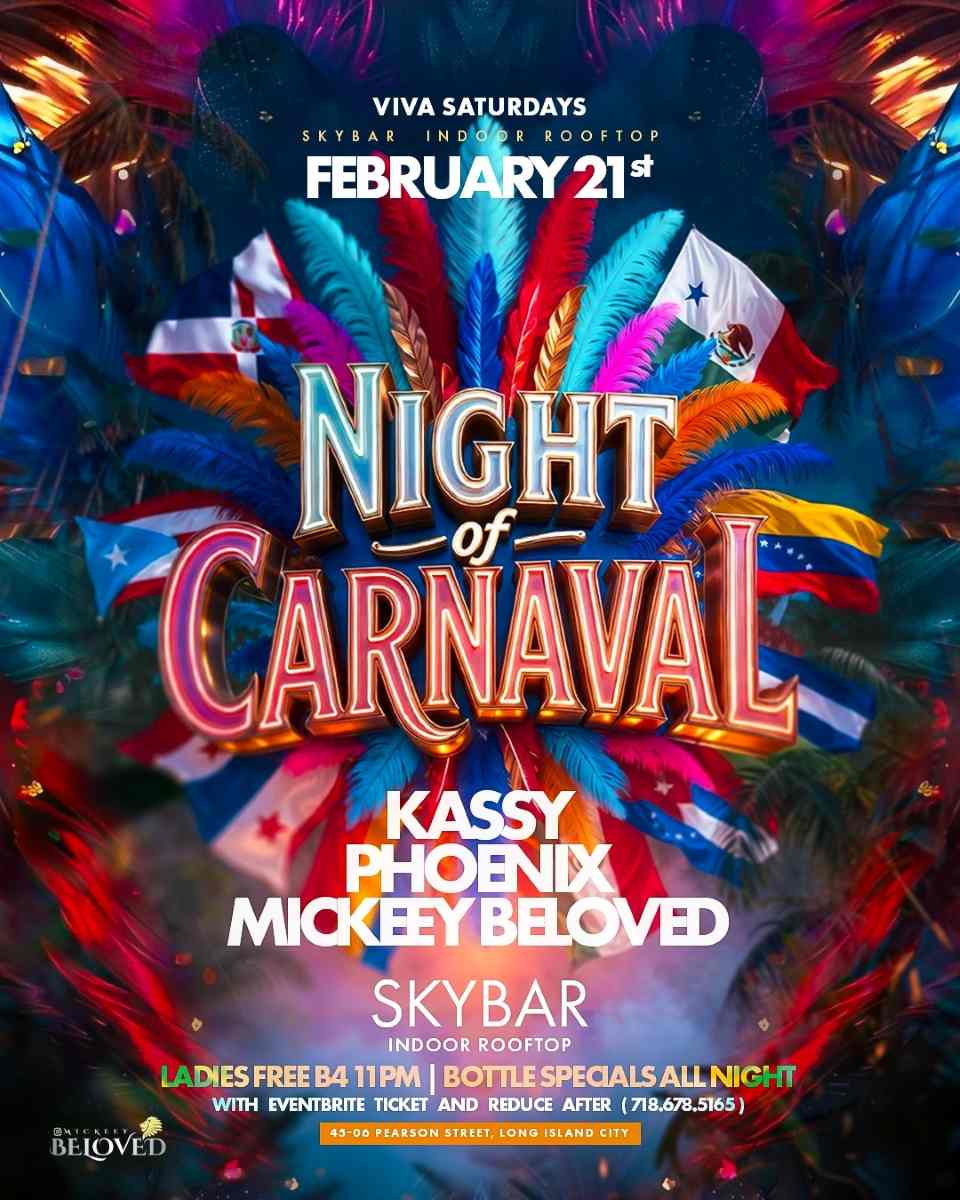 Buy tickets for Skybar Rooftop Saturdays NYC | Night of Carnaval Party in Long Island City Skybar Rooftop Saturdays NYC | Night of Carnaval Party in Long Island City