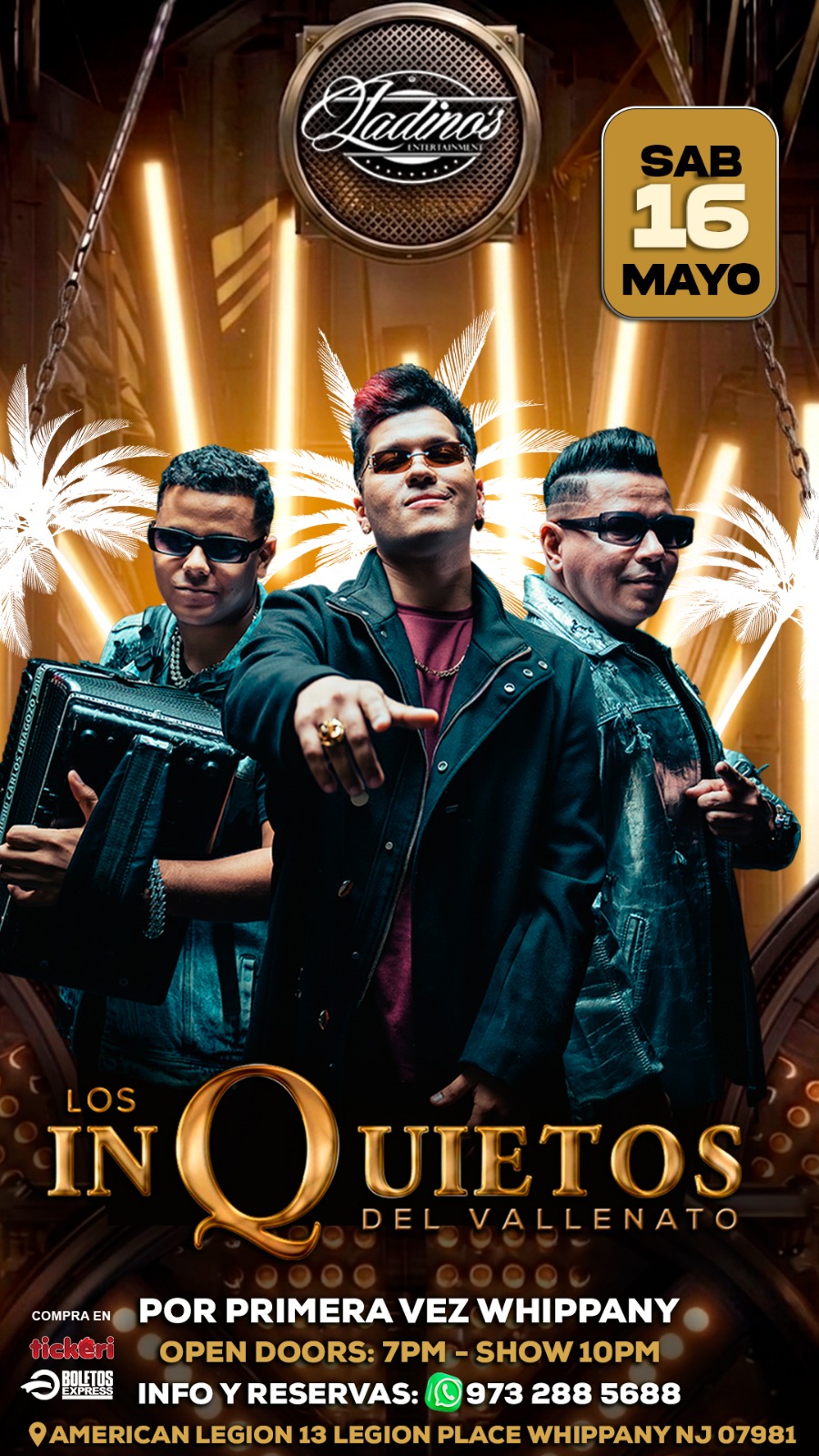 Buy tickets for LOS INQUIETOS DEL VALLENATO LOS INQUIETOS DEL VALLENATO