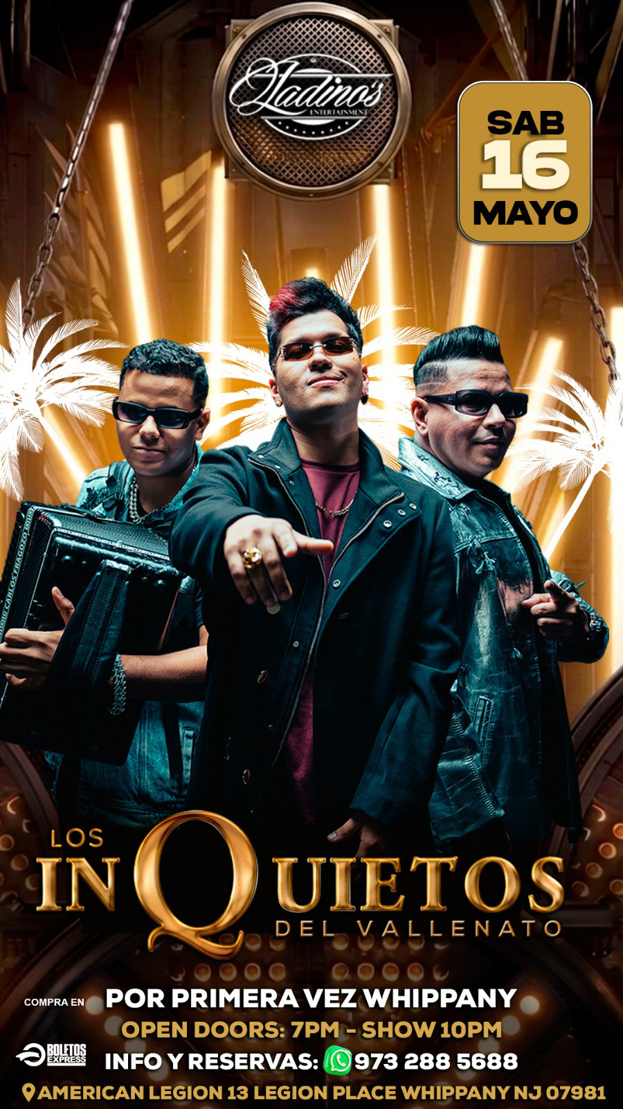 Buy tickets for LOS INQUIETOS DEL VALLENATO LOS INQUIETOS DEL VALLENATO
