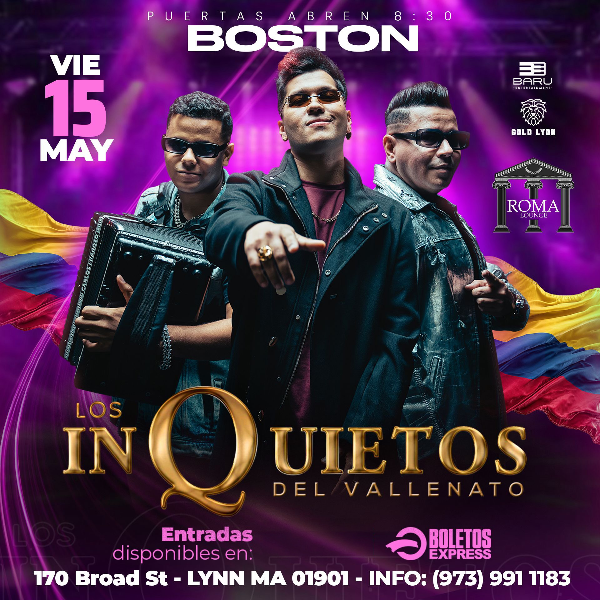 Buy tickets for Los Inquietos del Vallenato | Boston Los Inquietos del Vallenato | Boston