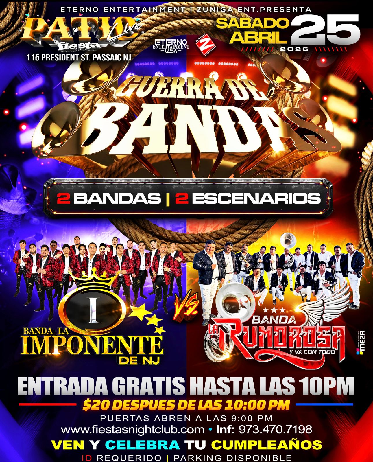 GUERRA DE BANDAS, 2 BANDAS, 2 ESCENARIOS