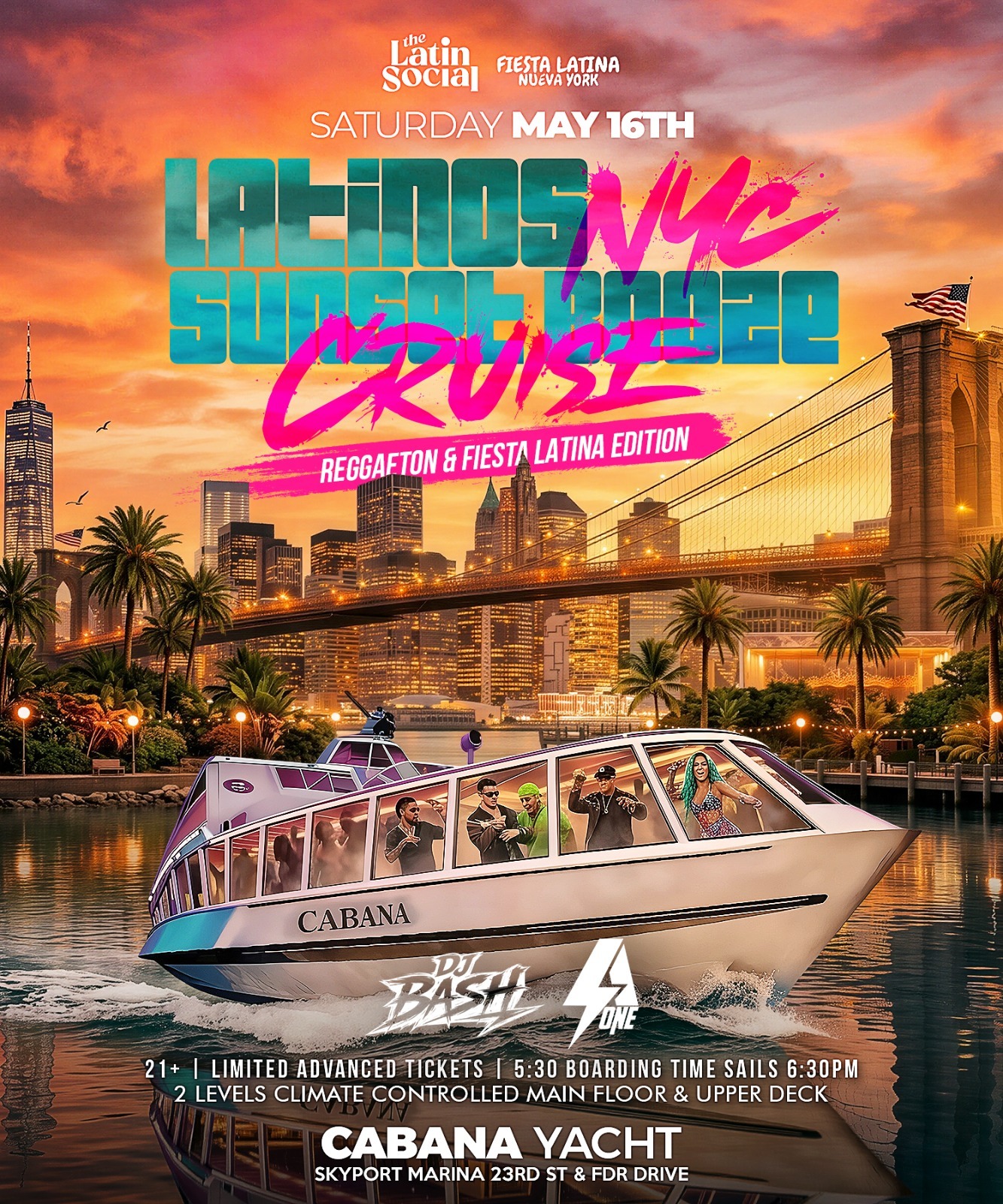 FIESTA LATINA: SUNSET CRUISE PARTY: EN ALTO MAR