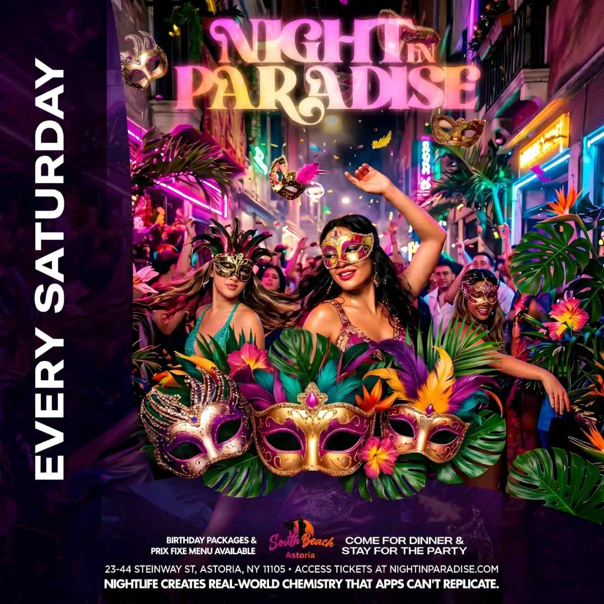 Night in Paradise Saturdays at South Beach Astoria – May 9