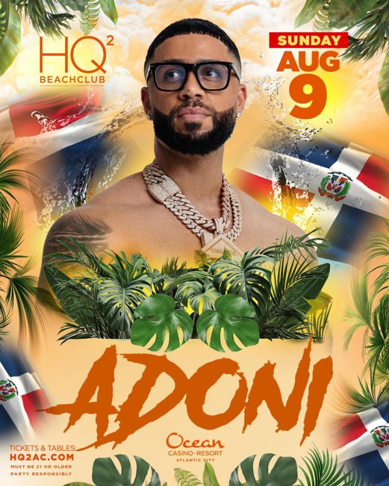 DJ ADONI Live at HQ2 Beachclub Atlantic City | Sunday August 9