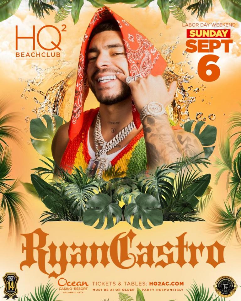 Buy tickets for Ryan Castro en Vivo en HQ2 Beachclub Atlantic City Ryan Castro en Vivo en HQ2 Beachclub Atlantic City