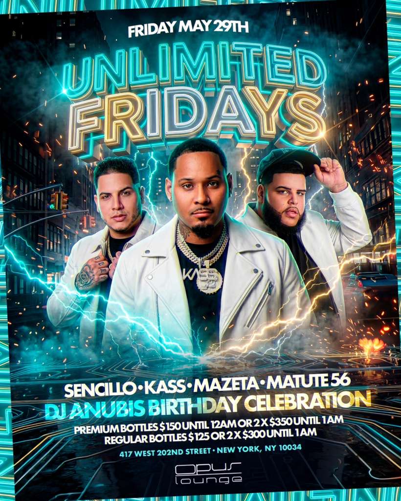 Buy tickets for UNLIMITED FRIDAY OPUS LOUNGE UNLIMITED FRIDAY OPUS LOUNGE