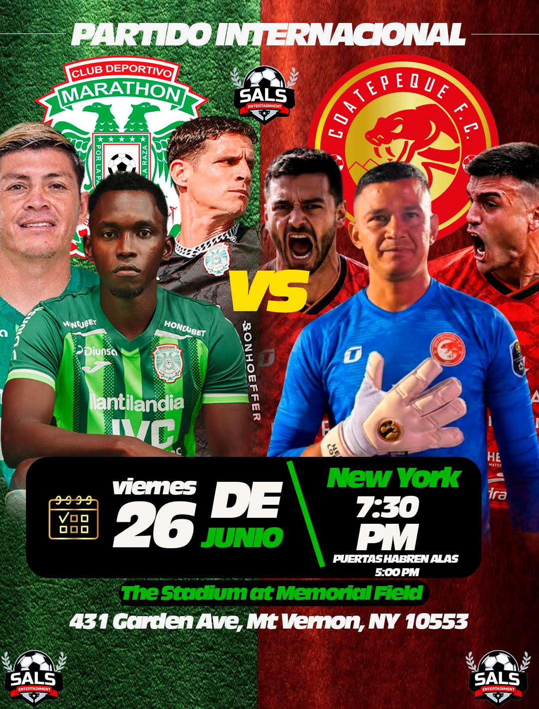 PARTIDO AMISTOSO MARATHON VS COATEPEQUE AREA TRI ESTATAL NY,NJ,CT
