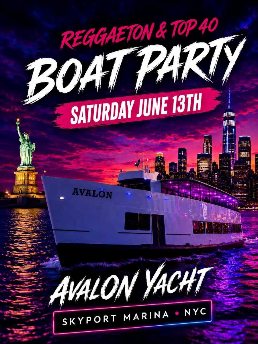 Reggaeton Boat Party NYC | Avalon Yacht at Skyport Marina | June 13th