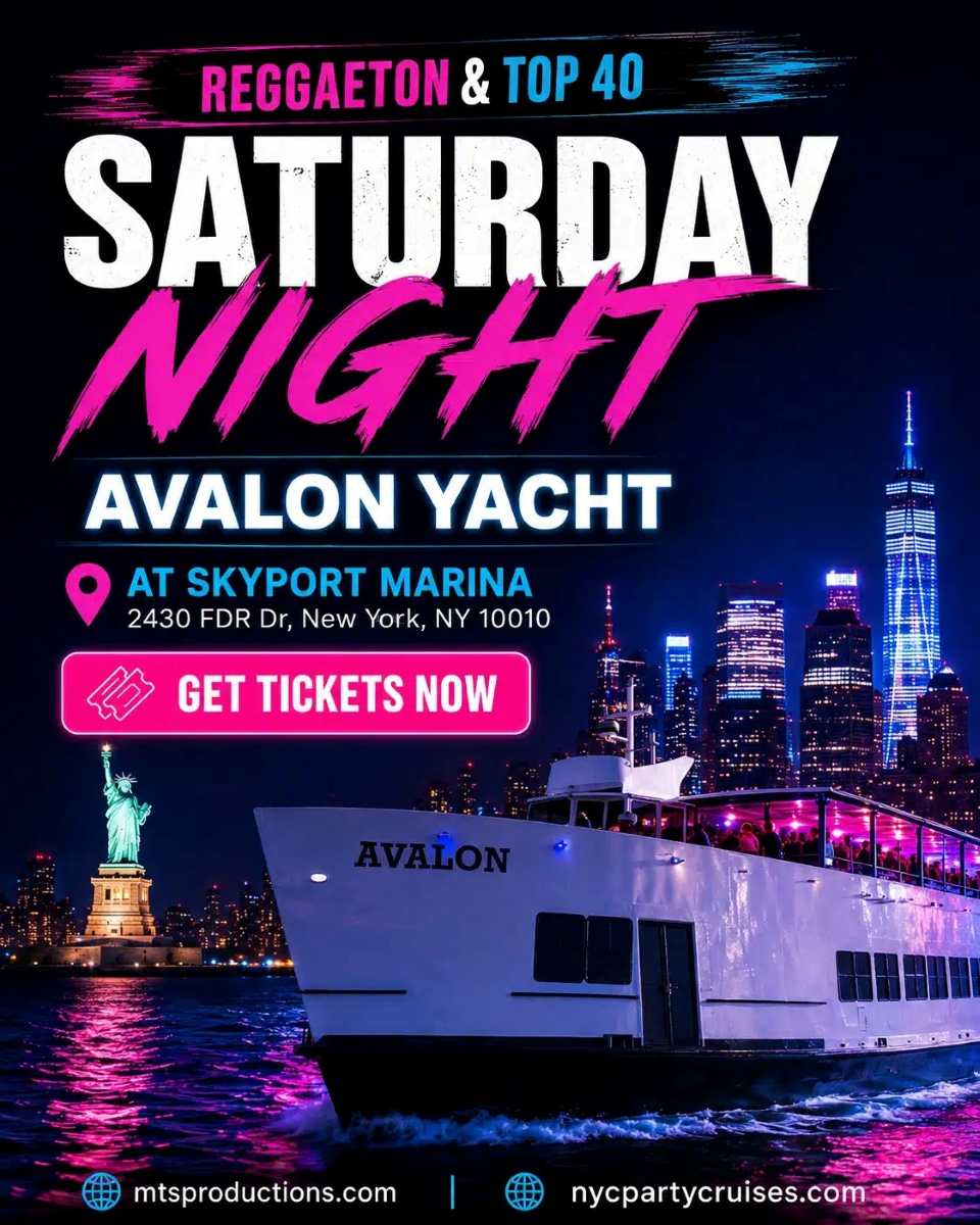 Buy tickets for Reggaeton Boat Party NYC | Avalon Yacht at Skyport Marina | June 20 Reggaeton Boat Party NYC | Avalon Yacht at Skyport Marina | June 20