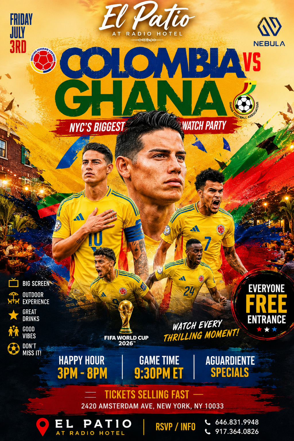 Buy tickets for COLOMBIA WORLDCUP ELIMINATION WATCH PARTY COLOMBIA WORLDCUP ELIMINATION WATCH PARTY