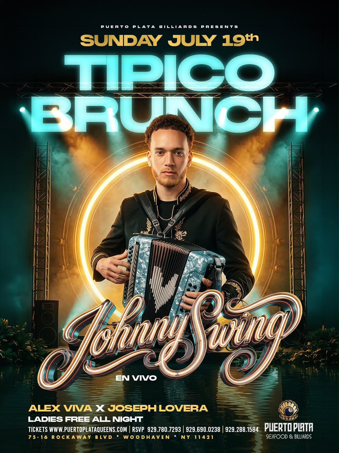 Buy tickets for TIPICO BRUNCH FEATURING JOHNNY SWING @ PUERTO PLATA QUEENS TIPICO BRUNCH FEATURING JOHNNY SWING @ PUERTO PLATA QUEENS