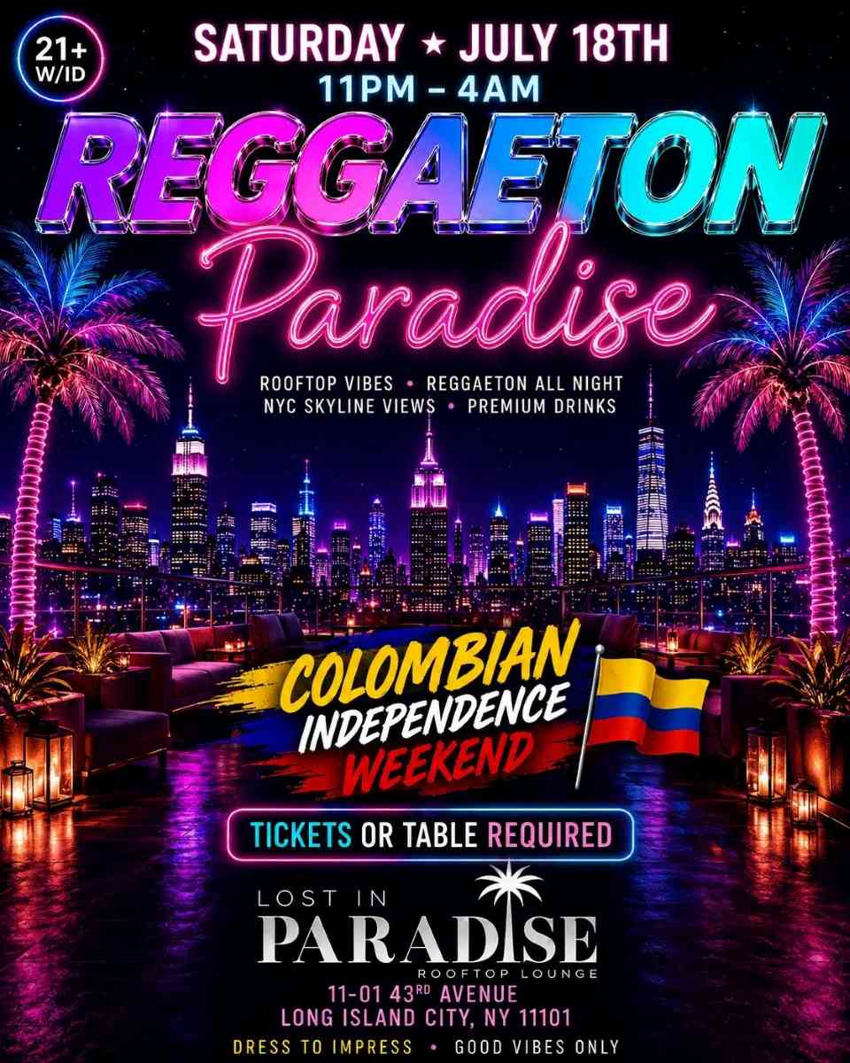 Reggaeton Rooftop Party in Long Island City – Lost in Paradise – July 18
