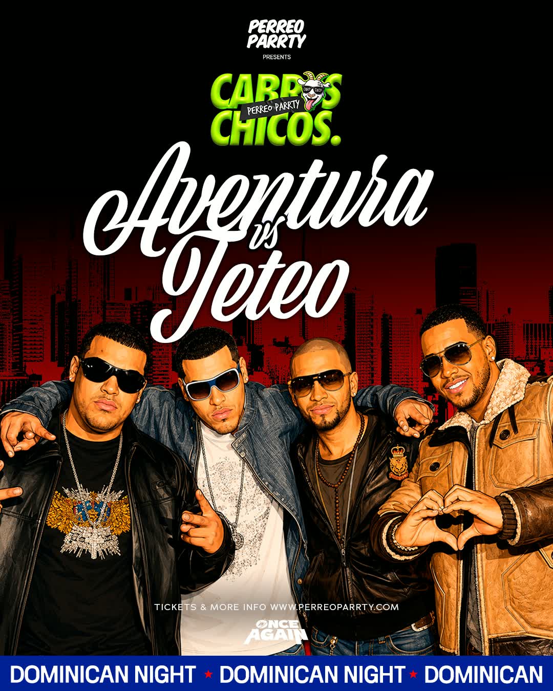 Buy tickets for Cabros Chicos: Aventura vs Teteo Night | Latin Dance Parrty (18+) Cabros Chicos: Aventura vs Teteo Night | Latin Dance Parrty (18+)