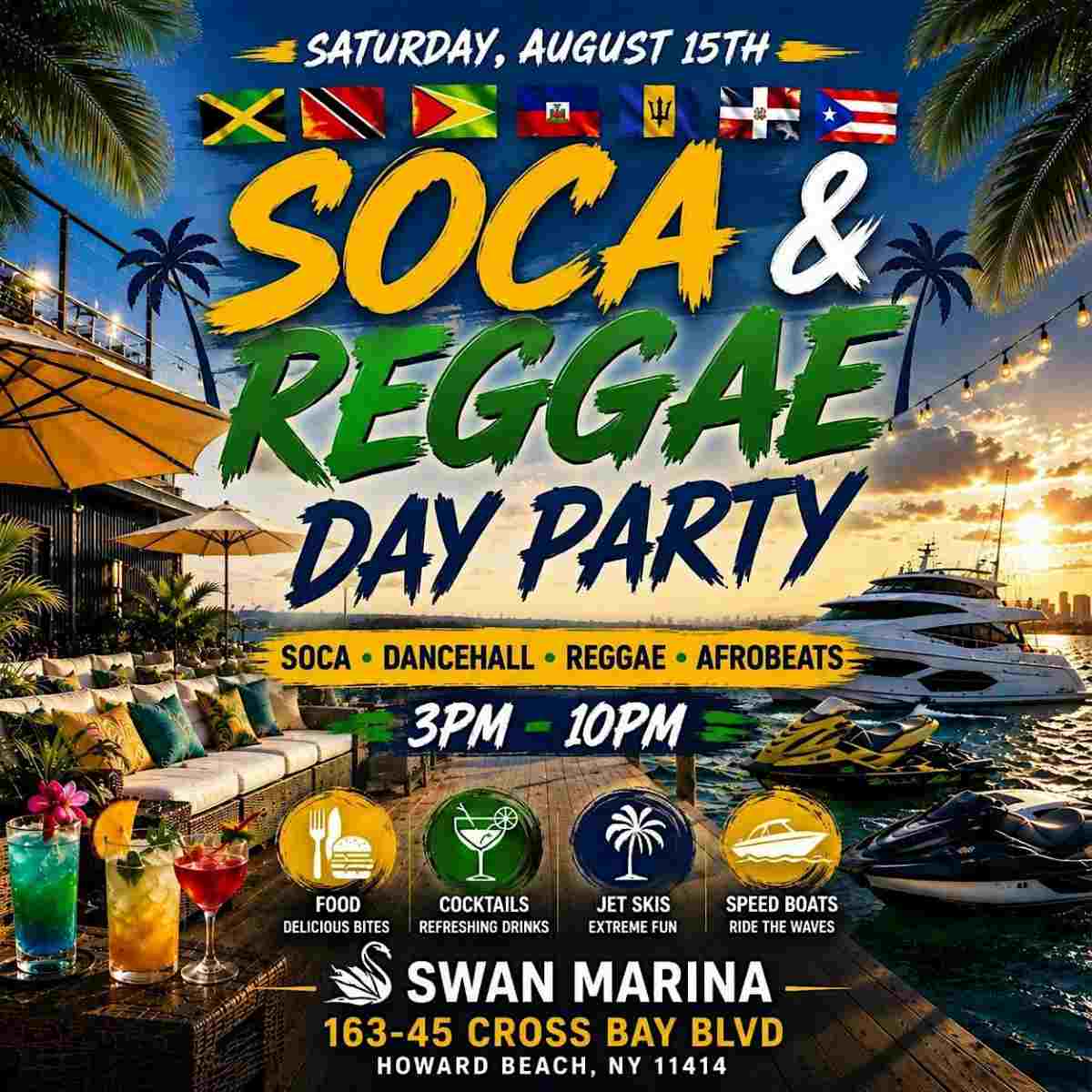 Soca & Reggae Day Party NYC | Waterfront Saturday Experience