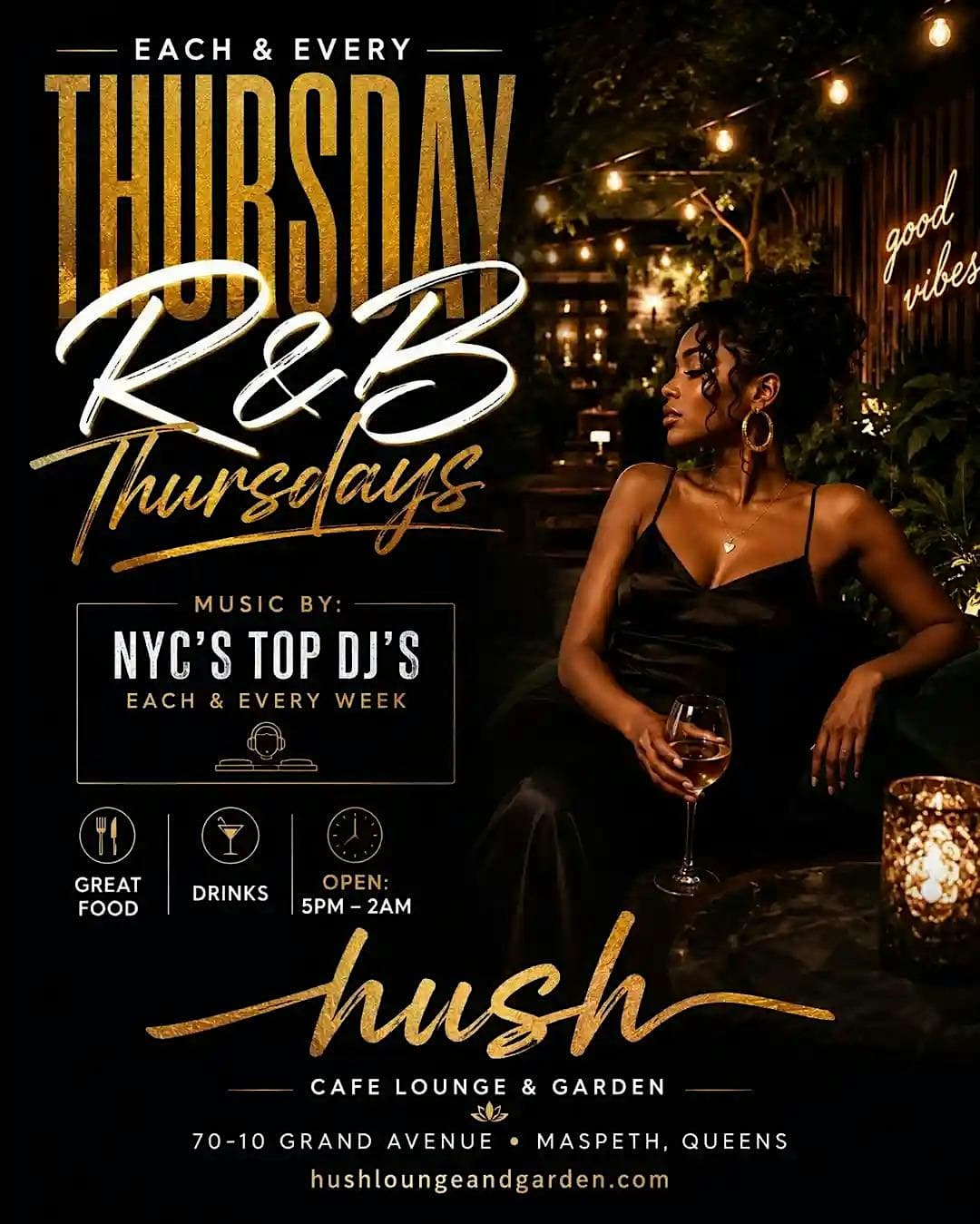 Buy tickets for Best Thursday Night Party in Queens NYC | R&B Thursdays at Hush Lounge Best Thursday Night Party in Queens NYC | R&B Thursdays at Hush Lounge