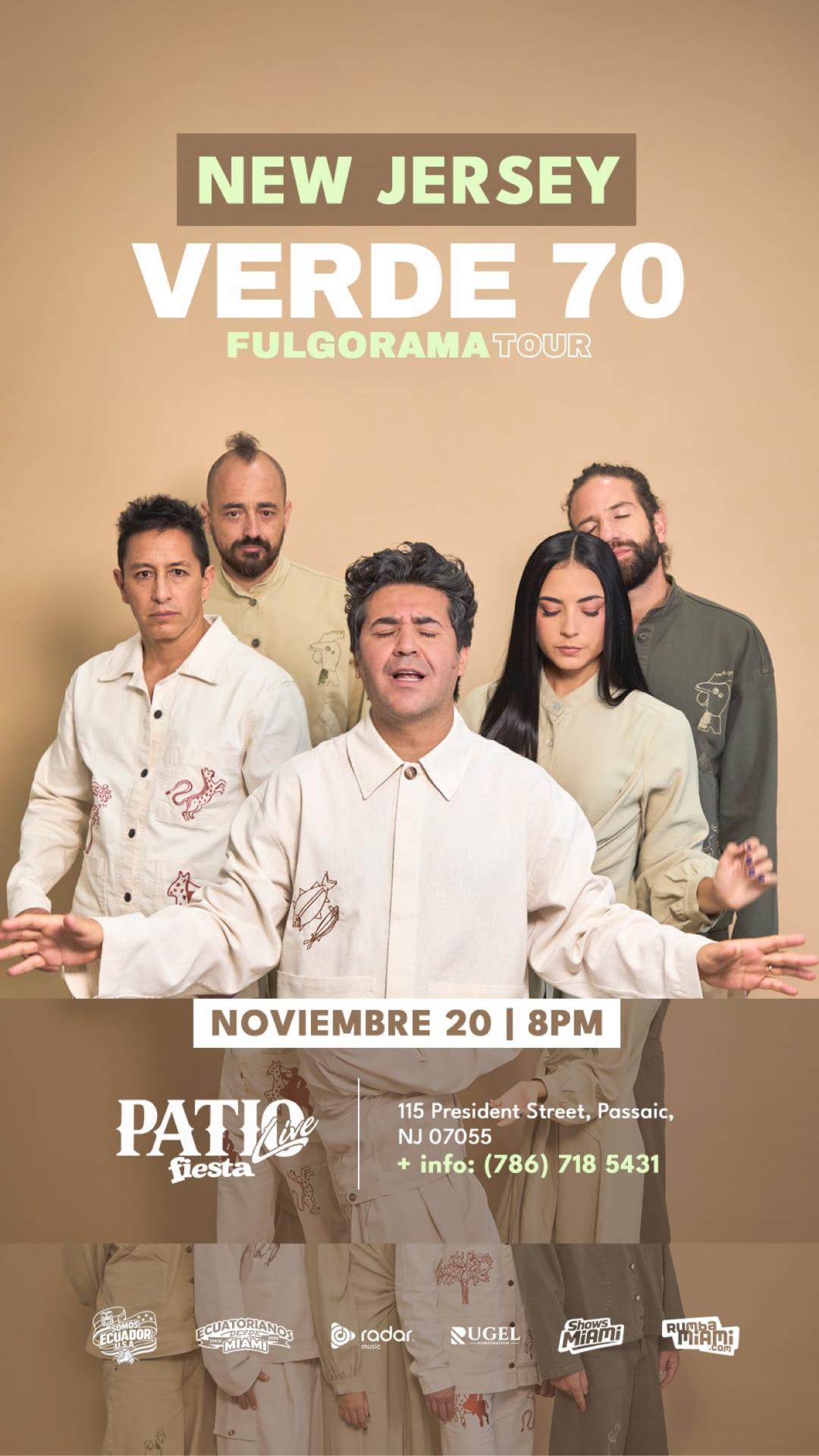 Buy tickets for Verde 70 en New Jersey Verde 70 en New Jersey