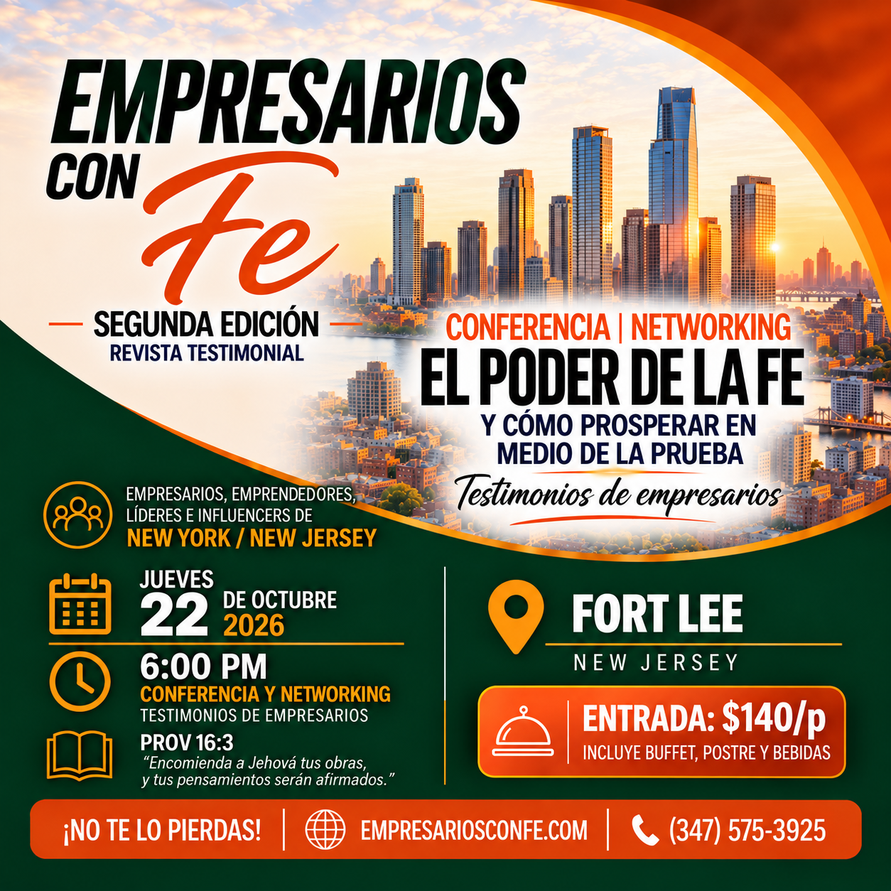 Buy tickets for LANZAMIENTO DE EMPRESARIOS CON FE | CONFERENCIA | NETWORKING LANZAMIENTO DE EMPRESARIOS CON FE | CONFERENCIA | NETWORKING