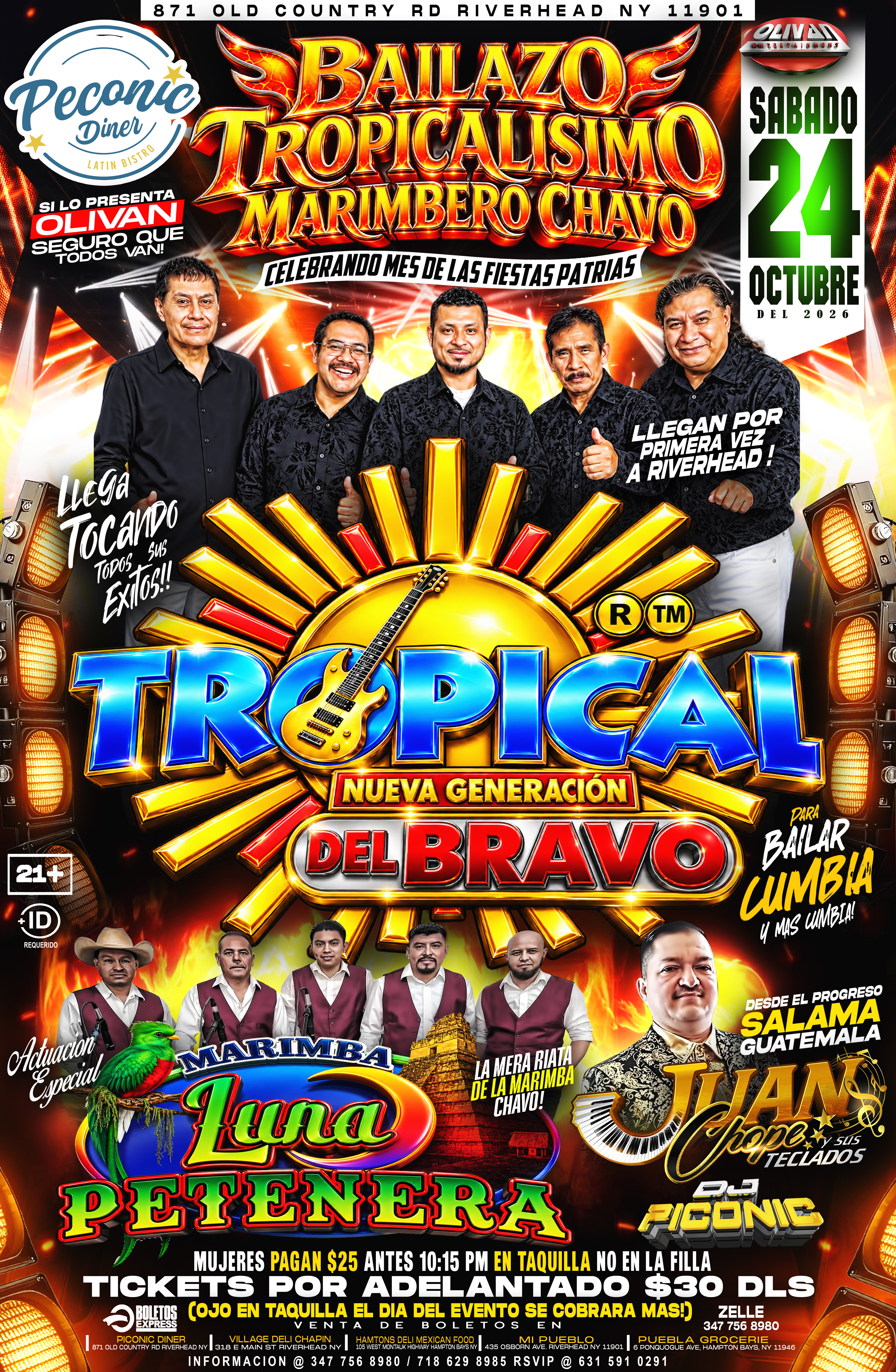 Buy tickets for Tropical Del Bravo, Marimba Luna Petenera, Juanchope y Sus Teclados Tropical Del Bravo, Marimba Luna Petenera, Juanchope y Sus Teclados