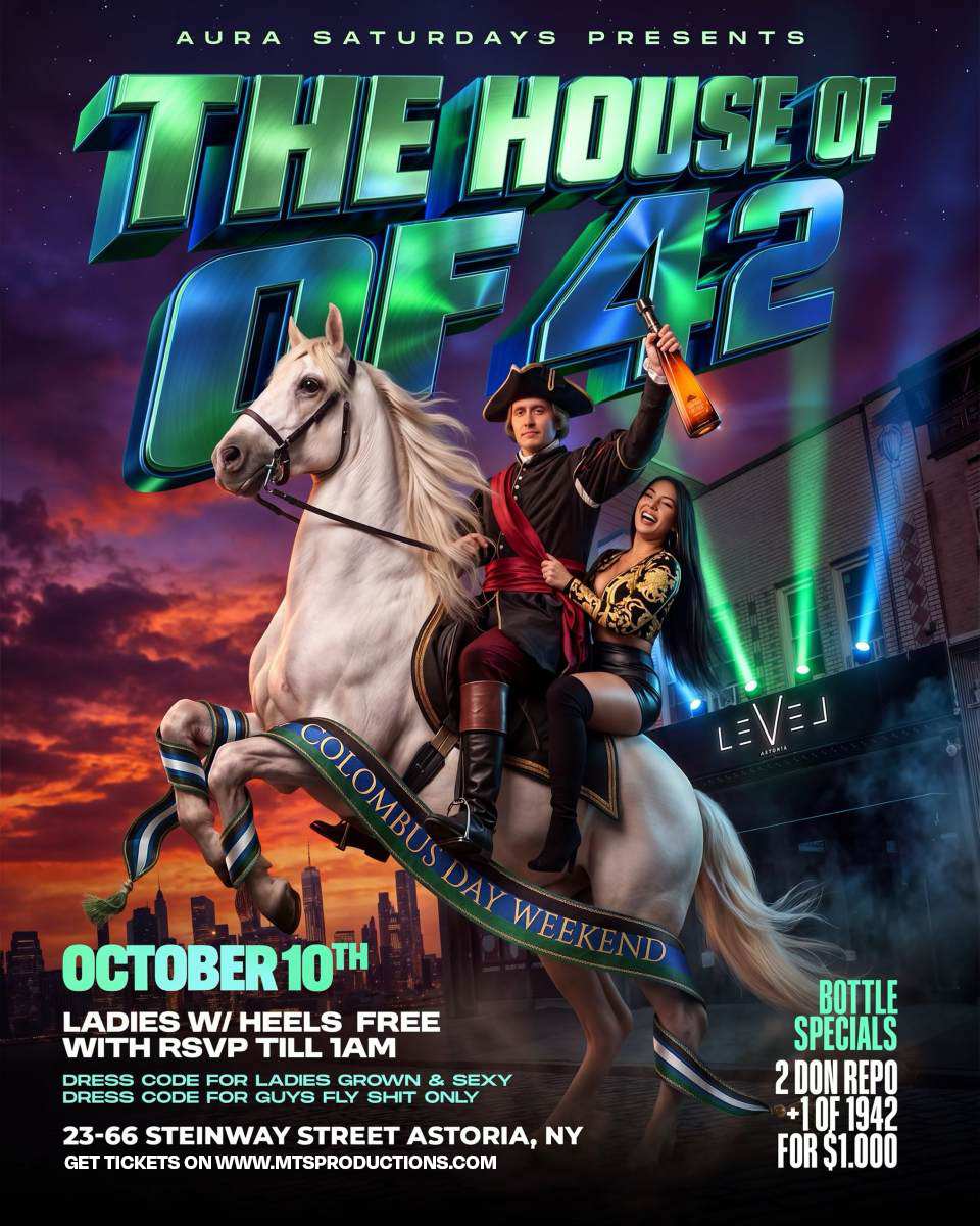 Buy tickets for The House of AURA at Level Astoria | Columbus Day Weekend – Oct 10 The House of AURA at Level Astoria | Columbus Day Weekend – Oct 10