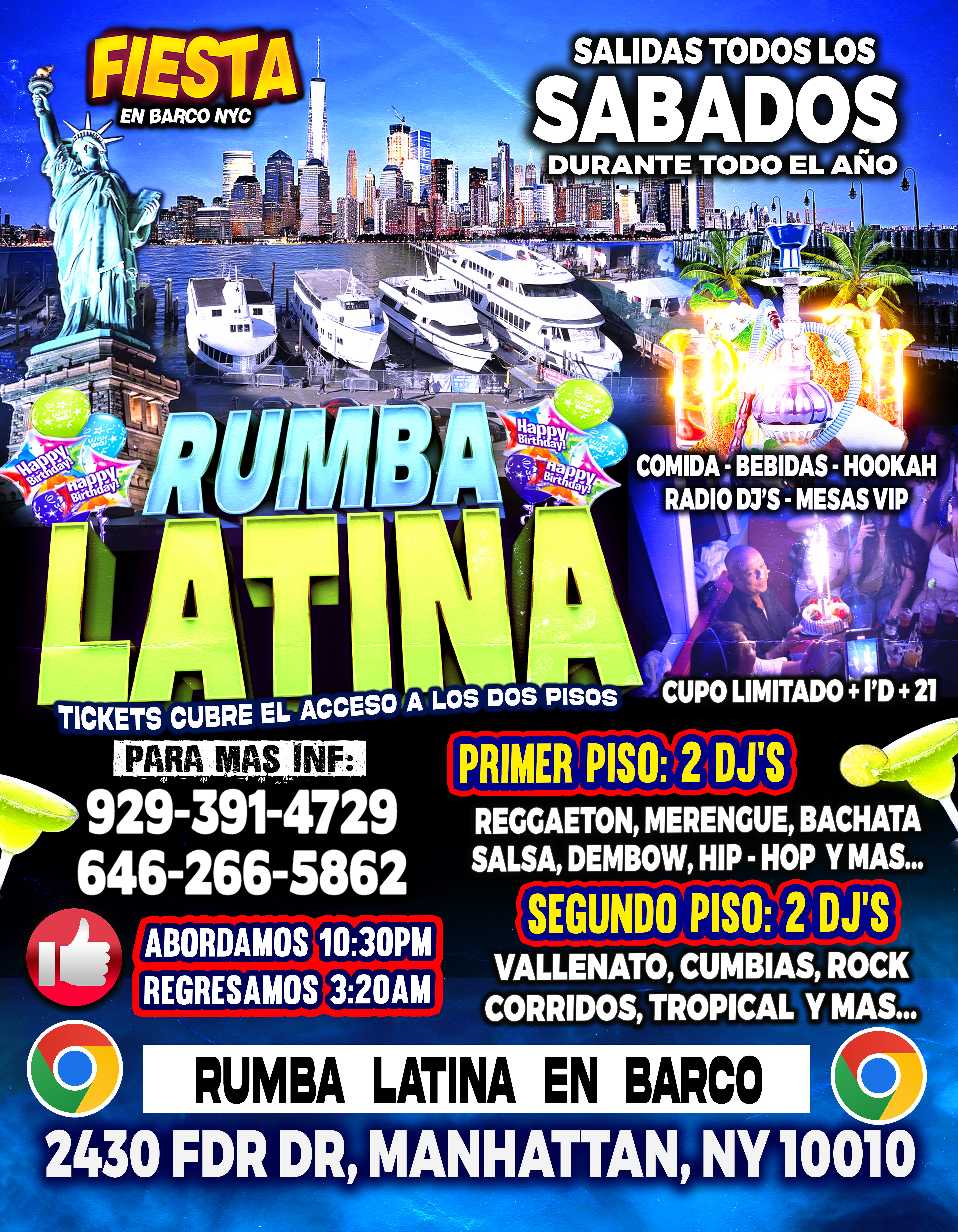 Fiesta En Barco + Radio Dj's + Dos Pisos De Musica Diferente Un Solo Precio